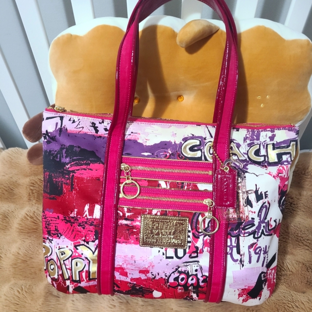 Rare! COACH POPPY Graffitti Tote Bag